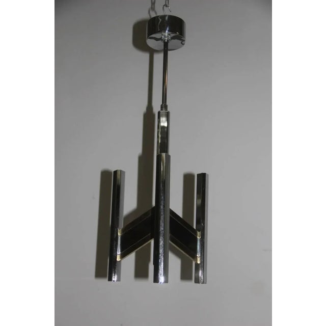 1970s Vintage Minimalist Chandelier by Gaetano Sciolari, 1970s For Sale - Image 5 of 9