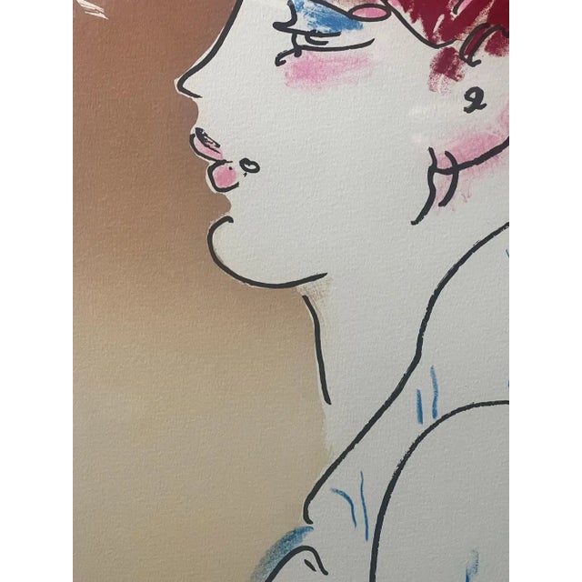 1980s Peter Max Color Silkscreen Girl From Ibiza Hand Signed , Numbered & Framed 1981 For Sale - Image 5 of 12