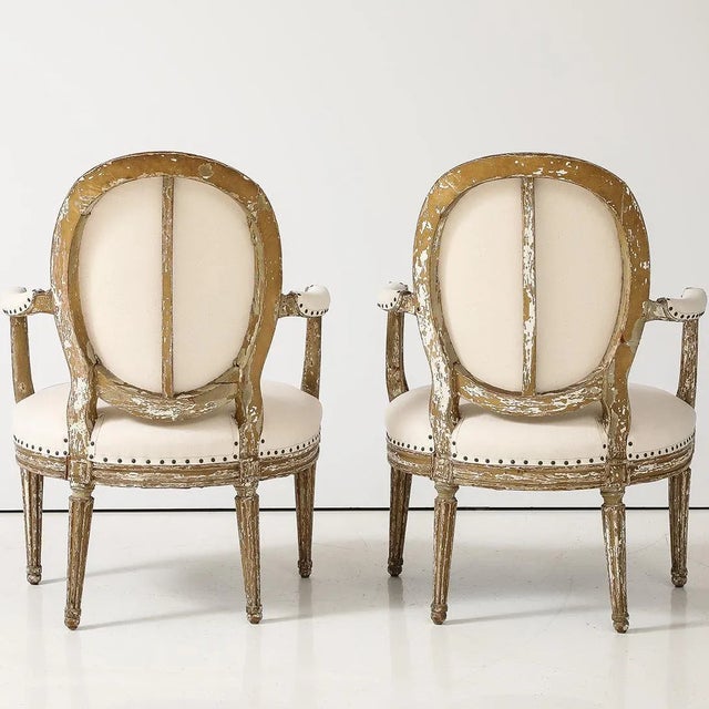 Pair of Louis XVI Style Armchairs, Late 19th Century For Sale In New York - Image 6 of 9