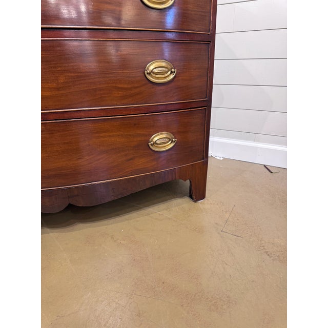 English 19th Century English Bow Front Chest of Drawers For Sale - Image 3 of 9
