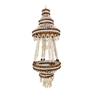 Vintage 1970s Large Shell Chandelier For Sale