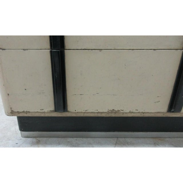 1940s Art Deco Dental Cabinet Industrial Medical Chest Dresser Tan 10 Drawer For Sale - Image 9 of 12