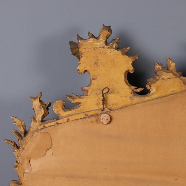 Carved and Gilded Wooden Mirror For Sale - Image 11 of 12