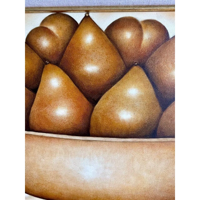Minerva Brizuela Still Life Painting 2000 Bowl of Pears Contemporary Cuban Art For Sale - Image 4 of 6