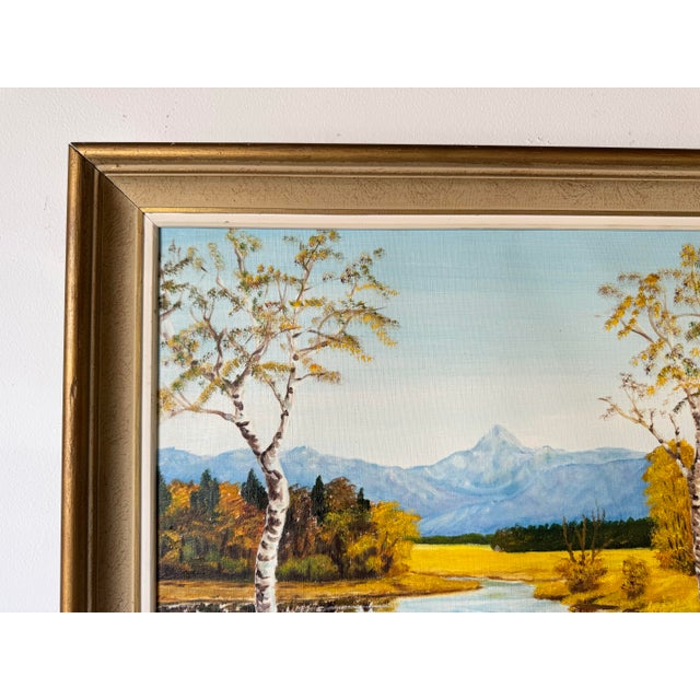 1970s Vintage Fall Landscape Oil on Canvas Painting, Signed For Sale In Miami - Image 6 of 12