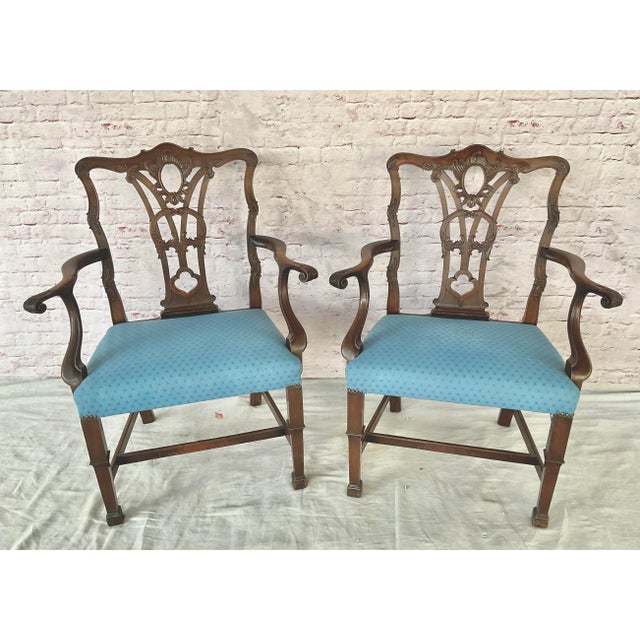 Set of Ten George III Style Chippendale Dining Chairs For Sale - Image 18 of 18
