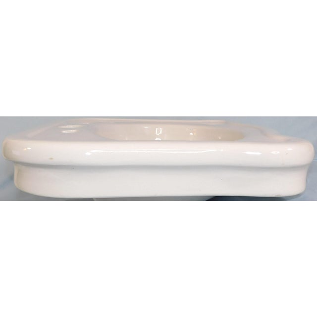 Antique Thomas Maddock's Sons Co. "Durock" Vitreous China Top-Mount (Drop-In) / Console Sink For Sale - Image 13 of 18