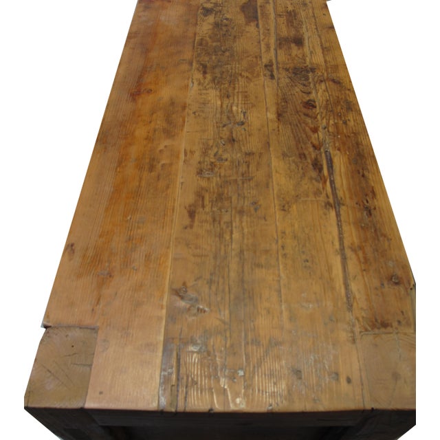 Brown Double-Door Pine Farmer's Sideboard Cabinet For Sale - Image 8 of 12