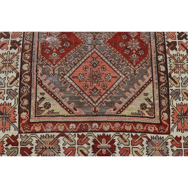 Beautiful Antique Persian Bakhitari Rug in Diamond Patten in Gray & Multi Colors 4'1 X 7 For Sale - Image 10 of 13