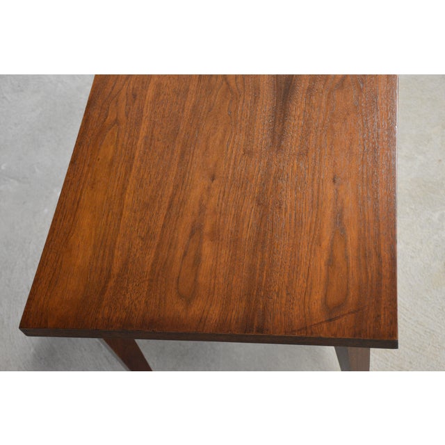 1960s Refinished Walnut 36” Coffee Table For Sale - Image 4 of 6