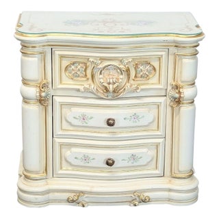 Vintage Italian Hand-Painted Three Drawer Nightstand For Sale