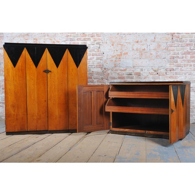 Art Deco Sideboards in Mahogany by J. Gočár for Pud, Czech, 1890s, Set of 2 For Sale - Image 4 of 15