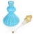 Murano Vintage Murano Blue Ribbons Gold Flecks Italian Art Glass Perfume Bottle Powder Box Vanity Set For Sale - Image 4 of 6