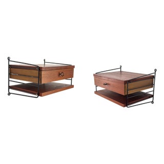 Vintage Teak Wall Shelf by Kajsa & Nils Nisse Strinning for String, 1960s, Set of 2 For Sale