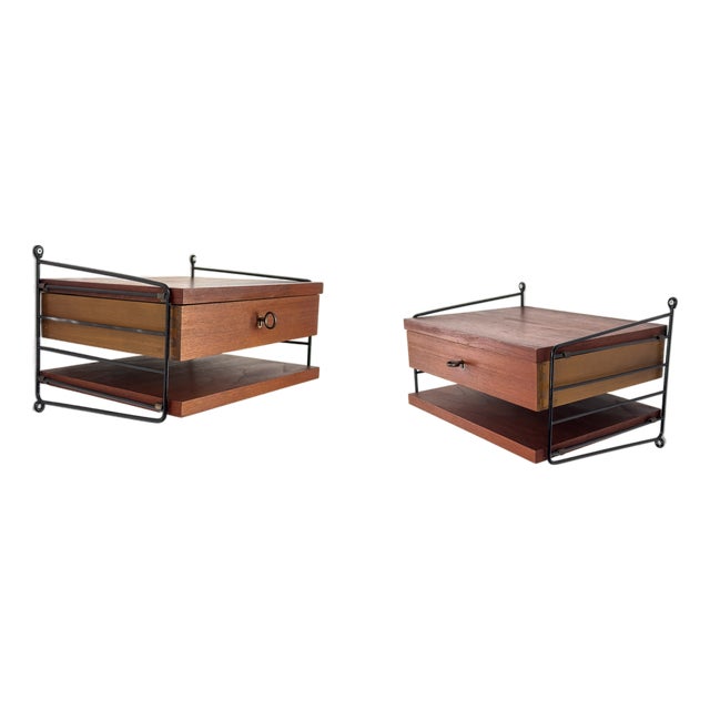 Vintage Teak Wall Shelf by Kajsa & Nils Nisse Strinning for String, 1960s, Set of 2 For Sale