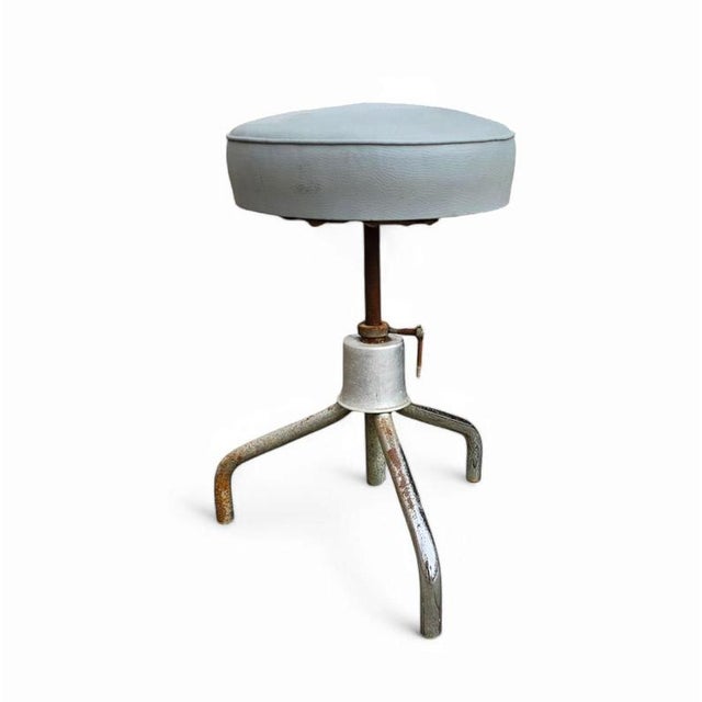 Metal Industrial Adjustable Stool, 1950s For Sale - Image 7 of 8