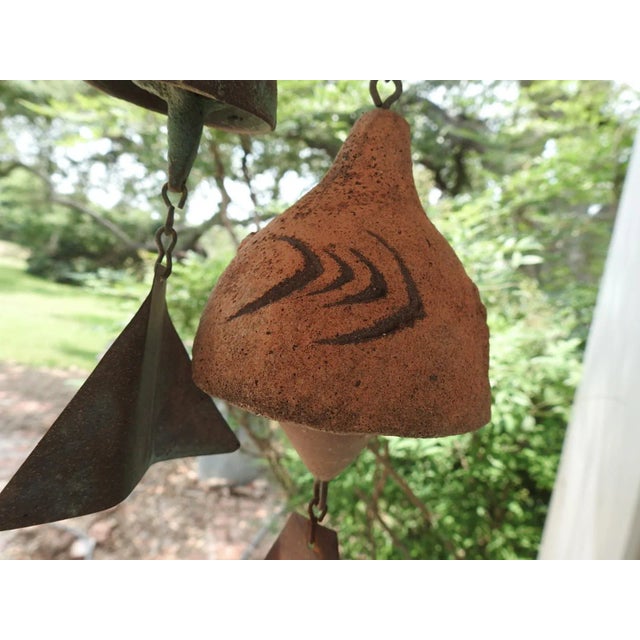 Bronze Small Vintage Pottery and Bronze Wind Chime by Paolo Soleri - a Pair For Sale - Image 8 of 10