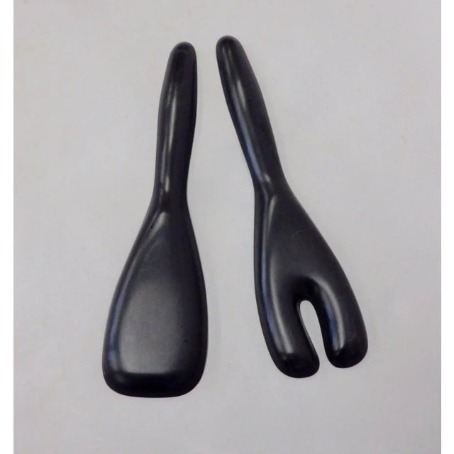 Mid-Century Modern Large Couroc Style Acrylic Modernist Salad Servers For Sale - Image 3 of 5