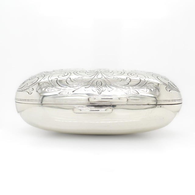 Silver Antique Tiffany & Co. Sterling Silver Engraved & Monogrammed Soap Box For Sale - Image 8 of 17