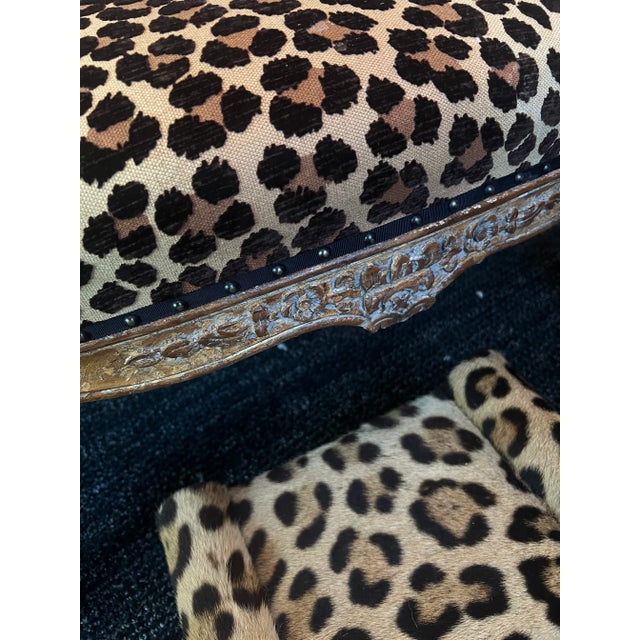 Fauteuils a La Reine - A Pair of Bergere Chairs With Cut Velvet Leopard Fabric For Sale - Image 13 of 18