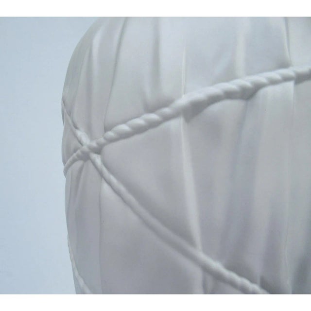 Metal C.1970's Cinched & Rope Tied, Wet Drapery - a La "Christo-Style Wrapped" White Poder-Coated Plaster Satin Lamp by Frederick Cooper For Sale - Image 7 of 13