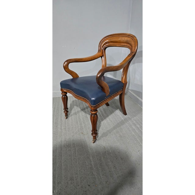Antique Victorian Mahogany Desk Chair, 1850 For Sale - Image 6 of 9