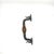 Hand-Forged Wrought Iron Door Pull (Wood Grip & Gold Patina) Deep Curved Entry Hardware For Sale - Image 4 of 5