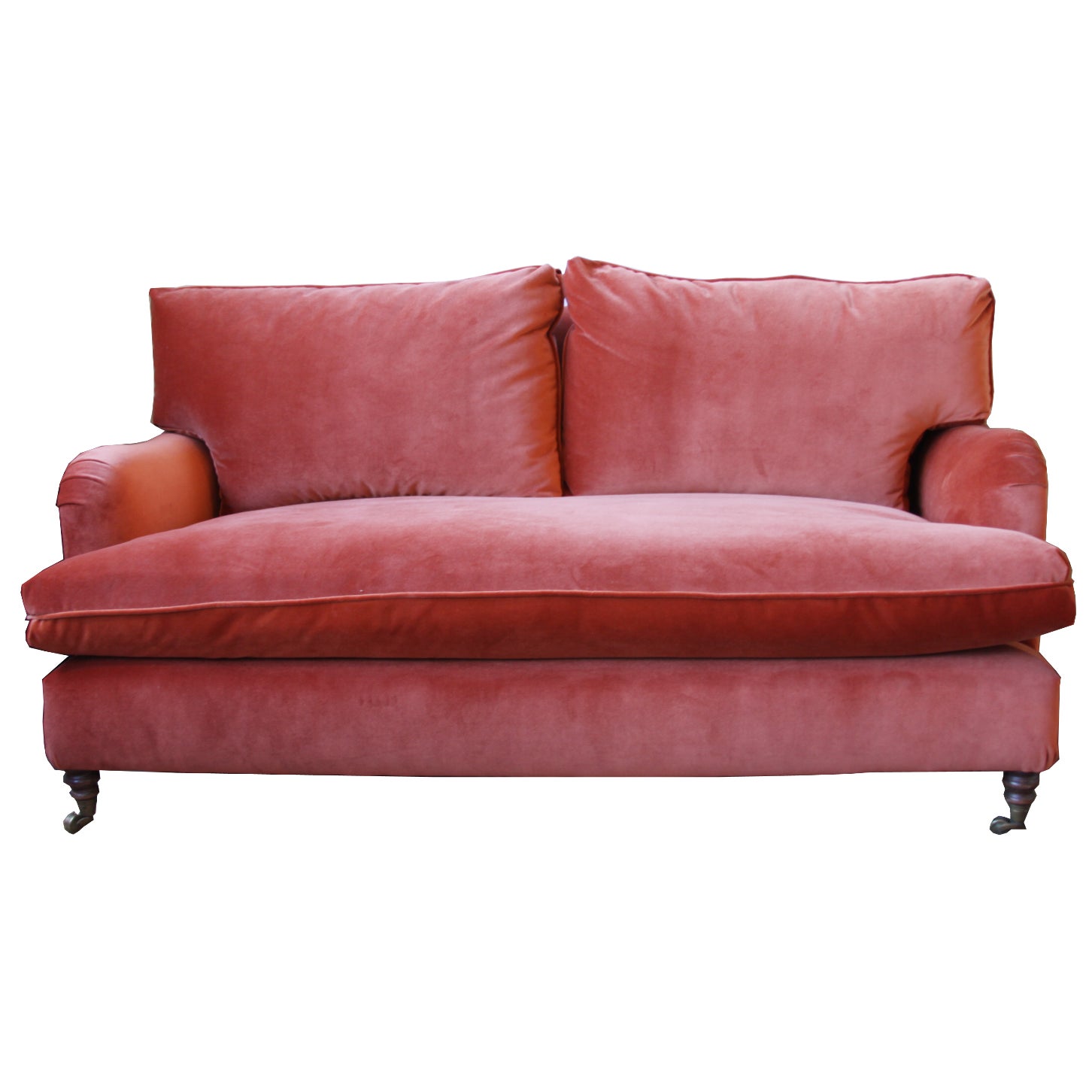 Vintage RustColored Velvet Sofa Chairish