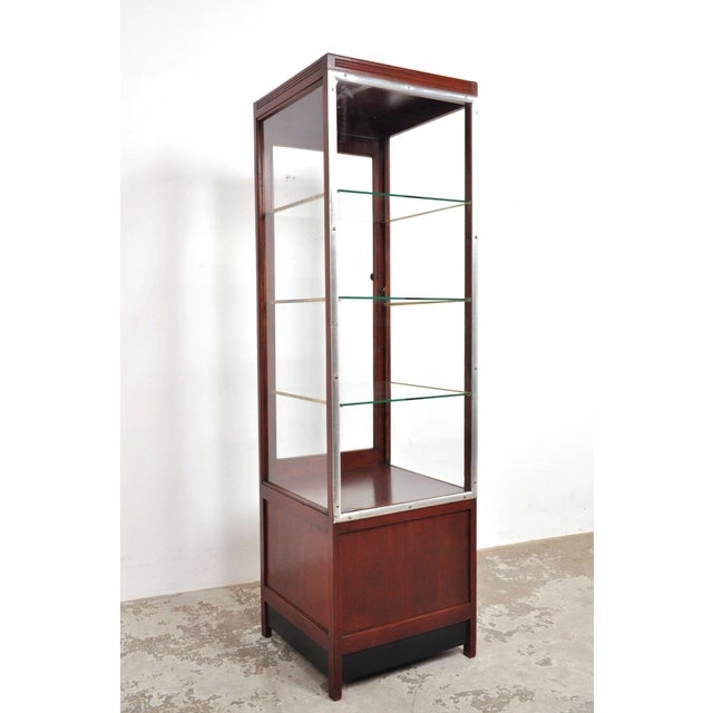 Brown Vintage Shop Display Cabinet in Oak, 1940s For Sale - Image 8 of 8