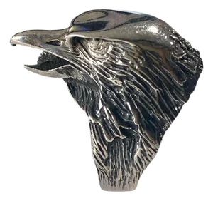 Vintage Sterling Silver Eagle Head Ring Size 7