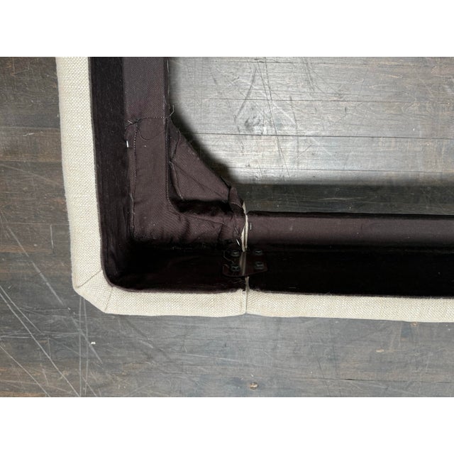 California King Restoration Hardware Lathem Upholstered Bed Frame For Sale - Image 11 of 12