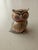 1980s Exquisite Tonala Mexican Folk Art Owl Figurine Gilted With Gold & Copper For Sale - Image 5 of 7