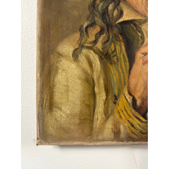 Late 19th Century 19th Century Oil Portrait Study of a Man With Pipe For Sale - Image 5 of 12