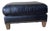Lee Industries Custom Colonnade Blue Leather Ottoman With Nailhead Trim For Sale