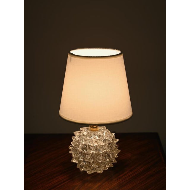 Round Rostrato Murano Glass and Brass Table Lamp from Barovier & Toso, Italy, 1940s For Sale - Image 9 of 14
