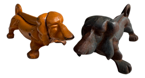 Vintage Cast Iron Dachshund Doorway Boot Scrapers, 1950s, Set of 2