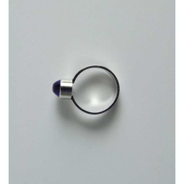 Modernist silver and amethyst ring designed by n.e. From (1908-86), denmark 1960s. hallmarks to the back of the band -...
