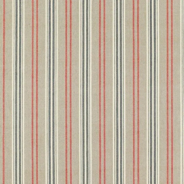 Sample - Schumacher Loire Jute Stripe Fabric in Noir For Sale