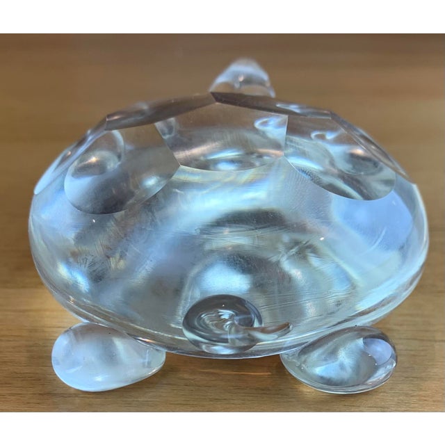 Mid-20th Century Vintage Glass Turtle Paperweight For Sale - Image 4 of 8