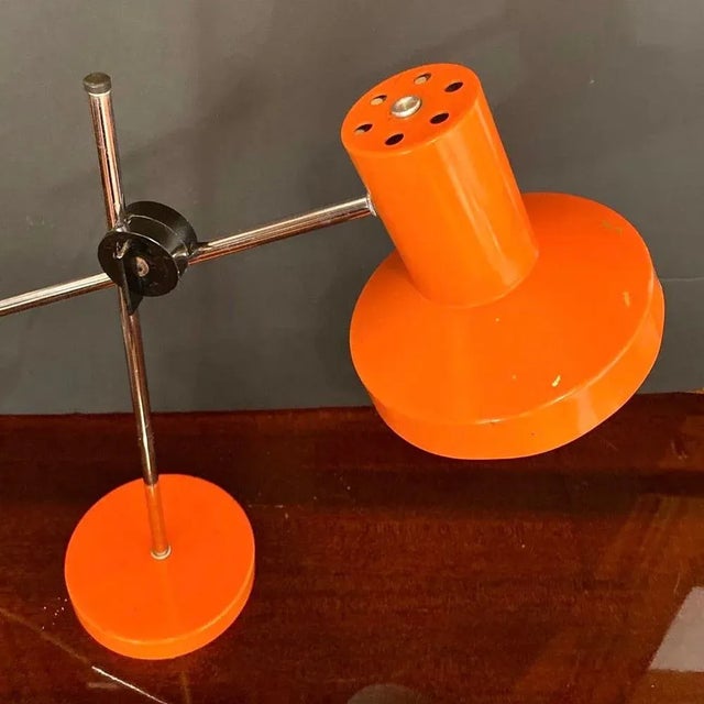 Modern Vintage Orange Table Lamp, the Netherlands, 1950s For Sale - Image 3 of 5