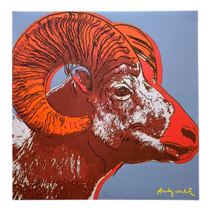 Andy Warhol Vintage 1986 Limited Edition Endangered Species Large Fine Art Lithograph Print " Bighorn Ram " 1983
