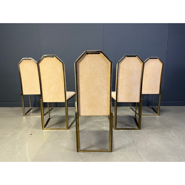 Vintage Brass Dining Chairs from Belgochrom, 1970s, Set of 6 For Sale - Image 9 of 12