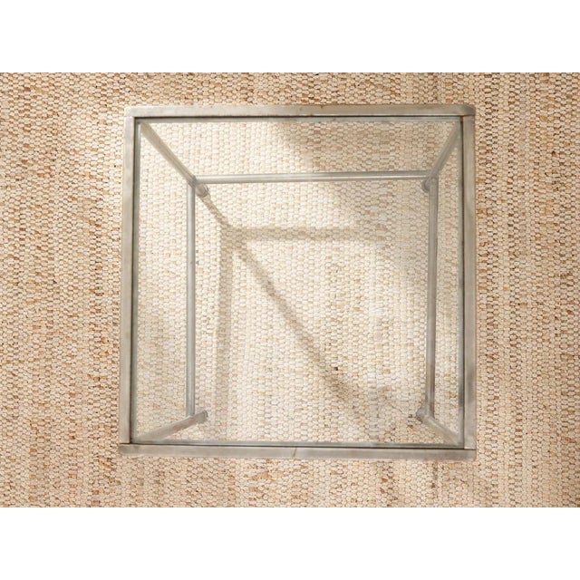 Vintage Glass Top Metal Bar Table For Sale - Image 10 of 11