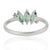 Metal Handmade Three Stone Marquise Emerald & Diamond Ring in 925 Silver Size 7.5 For Sale - Image 7 of 13