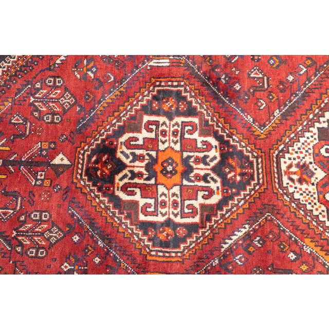 Semi-Antique Hand-Knotted Persian Qashqai Rug 5'4" X 8'9" For Sale - Image 12 of 18