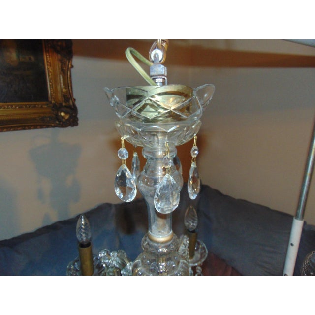 Vintage Crystal Glass Chandelier For Sale - Image 4 of 14