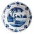 Dutch Blue and White Dish with Country Scene from Delftware For Sale