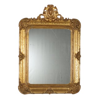 Antique French Mirror in Carved Fir For Sale