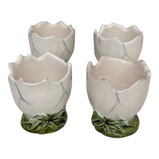 Set of 4 Austrian Majolica Egg Cup Circa 1890 For Sale