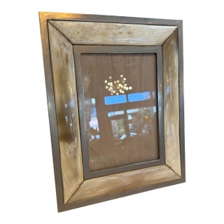 Vintage Horn and Metal Picture Frame For Sale